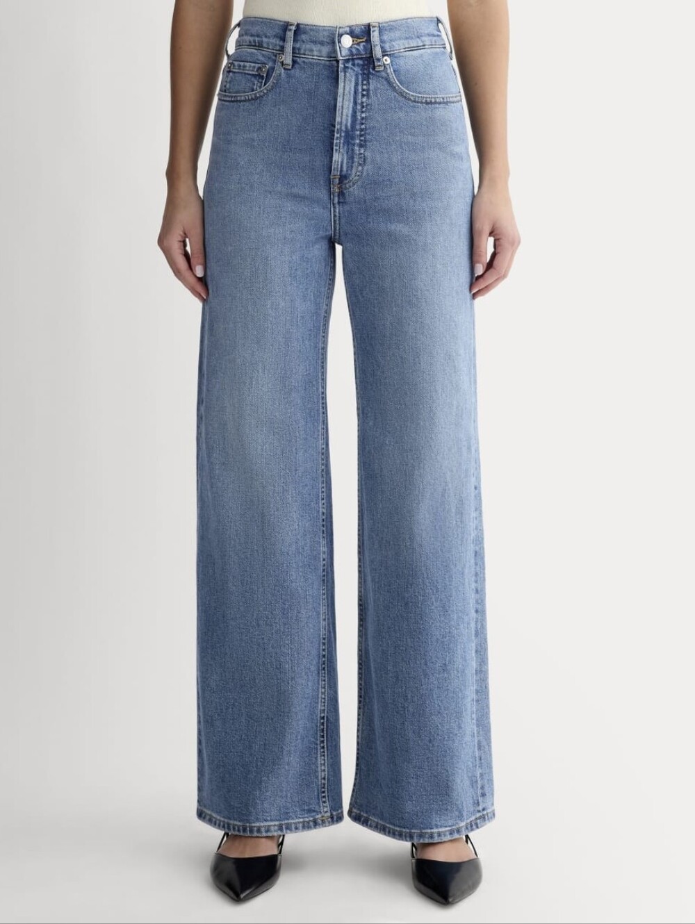 Everlane The Way-High Wide Leg Jean Blue Denim Women's 29 Pockets High Waist